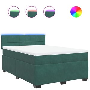 vidaXL Sommier à lattes de lit et matelas Vert foncé 140x200cm Velours
