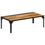 vidaXL Table basse Bois massif de manguier brut et acier 110 cm