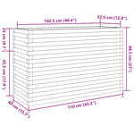 vidaXL Jardinière cire marron 110x40x68 5 cm bois de pin massif