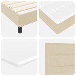 Lit box spring vidaXL avec matelas crème 180x200 cm tissu