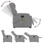 vidaXL Fauteuil inclinable de massage électrique Gris clair Tissu
