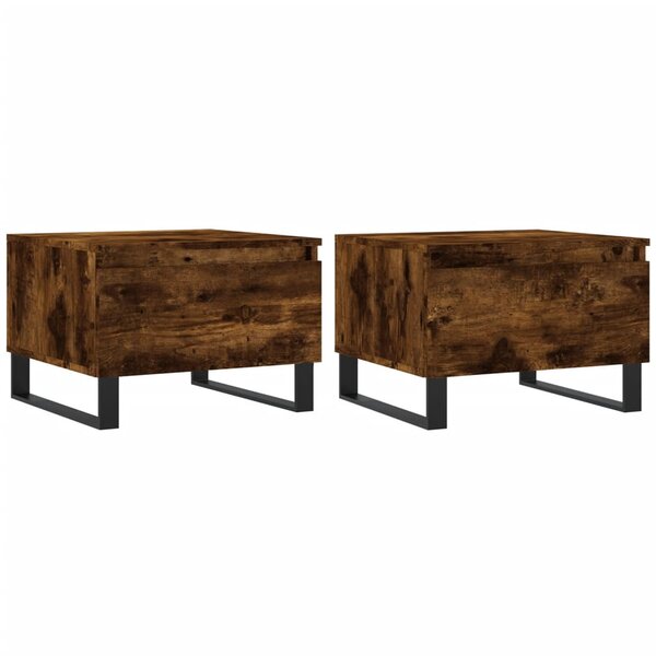 vidaXL Tables basses 2 Pièces chêne fumé 50x46x35 cm bois d'ingénierie