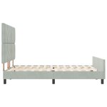 vidaXL Cadre de Lit Gris Clair 140x190 cm Velours