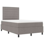 vidaXL Lit à ressort avec matelas taupe 120x200 cm en tissu