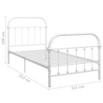 vidaXL Cadre de lit sans matelas blanc métal 100x200 cm