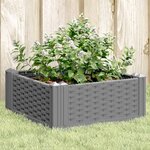 vidaXL Jardinière avec piquets gris clair 42 5x42 5x28 5 cm PP