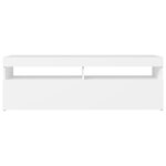 vidaXL Meuble TV avec lumières LED blanc 120x35x40 cm