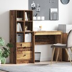 vidaXL Bureau vieux bois avec rangement en bois d'ingénierie
