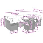 vidaXL Ensemble de canapé de jardin 8 pièces avec coussins Gris Poly Rotin Acacia