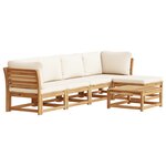 vidaXL Salon de jardin 6 Pièces avec coussins bois d'acacia solide