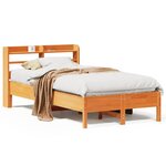 vidaXL Cadre de lit sans matelas cire marron 90x200 cm bois pin massif
