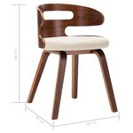 vidaXL Chaises à manger lot de 4 crème bois courbé et similicuir