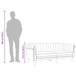 vidaXL Canapé à 3 places crème velours
