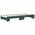 vidaXL Lit de jour avec gigogne sans matelas vert foncé 90x200 cm