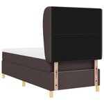 Lit à ressort avec matelas vidaXL Marron foncé 100x200 cm en tissu