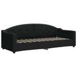 vidaXL Lit de jour avec gigogne et tiroirs noir 80x200 cm tissu