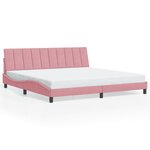 vidaXL Cadre de lit sans matelas rose 200x200 cm velours