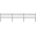 vidaXL Clôture de jardin avec dessus en lance Acier 5 1 x 0 8 m Noir