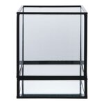 Porte-bougie en métal noir et verre 12 x 15 cm