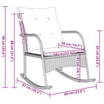vidaXL Chaise à bascule de jardin avec coussins marron résine tressée