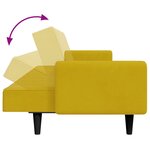 vidaXL Canapé-lit à 2 places avec repose-pied jaune velours