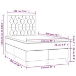 vidaXL Sommier à lattes de lit avec matelas Gris clair 120x200cm Tissu