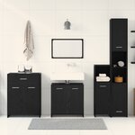 Ensemble de meubles de salle de bain en 4 pièces en chêne noir en bois d'ingénierie