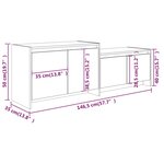 vidaXL Meuble TV Sonoma gris 146 5x35x50 cm Bois d'ingénierie