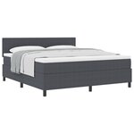 vidaXL Lit à ressorts avec matelas gris foncé Super King Tissu en velours côtelé