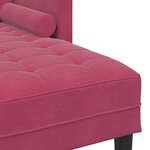 vidaXL Canapé 3 places avec méridienne L-shaped vin rouge 160 cm en velours