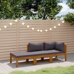 vidaXL Salon de jardin 3 Pièces avec coussin Bois d'acacia solide