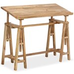 Vidaxl table à dessin bois de manguier massif 116 x 50 x 76 cm