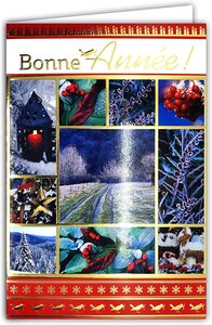 Carte bonne année doré présentez vos meilleurs vœux souhaits avec enveloppe