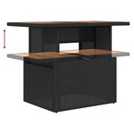 vidaXL Ensemble de salle à manger de jardin 7 pièces avec coussins noir en rotin poly acacia