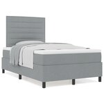 vidaXL Lit à sommier avec matelas gris clair 120x200 cm tissu
