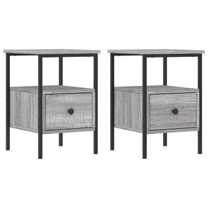 vidaXL Tables de chevet 2 Pièces sonoma gris 34x36x50cm bois d'ingénierie