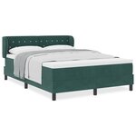 Lit à ressorts vidaXL avec matelas velours vert foncé 140x200 cm