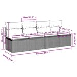 vidaXL Canapé de jardin avec coussins 4 places marron résine tressée