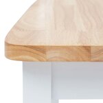 vidaXL Chaises à manger lot de 4 blanc et bois clair bois hévéa massif