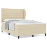 Lit à ressort vidaXL avec matelas Crème 140x200 cm en tissu