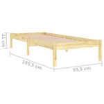 vidaXL Cadre de lit bois massif 90x190 cm simple