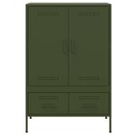vidaXL Buffet haut vert olive 68x39x101 5 cm acier