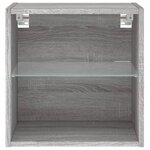 vidaXL Table de chevet murale avec lumières LED sonoma gris