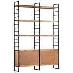 vidaXL Bibliothèque à 4 niveaux 124x30x180 cm Bois de manguier brut