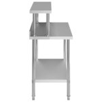 vidaXL Table de travail de cuisine avec étagère 120x60x120 cm Inox