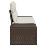 vidaXL Canapé de jardin 2 places avec coussins en rotin poly marron
