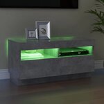 vidaXL Meuble TV avec lumières LED gris béton 80x35x40 cm