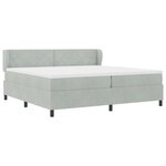 Lit coffre vidaXL avec matelas Gris clair 200x200 cm Velours