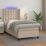 vidaXL Sommier à lattes de lit matelas LED Cappuccino 80x200cm