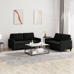 vidaXL Ensemble de canapés 2 Pièces avec coussins Noir Velours